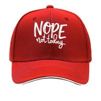 NOPE Not Today Letter Print Premium Outdoor Vacation Camping Casual Adjustable Snapback Cap for Me Sandwich Baseball Cap One Size