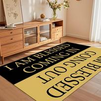 Bold Black and Gold Inspirational Quote Print Area Rug, Soft Non-Slip Floor Mat for Entryway Living Room Bedroom Home Decor 40X60CM