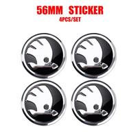 4pcs 56mm Car Emblem Wheel Center Hub Cap Cover Sticker For Skoda Rapid Octavia VRS VII S Kodiaq Karoq Fabia Superb Scala Yeti
