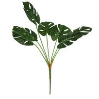 Synthetic Monstera Deliciosa Liebm Leaf Plant With Handwoven Seaweed Basket For Modern Interior Design Green Turtle Leaf