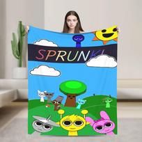 Sprunki Fuzzy Blanket Sprunki boys Oren Just a boy who loves Sprunki  Customized Throw Blankets for Bed Sofa Couch Rug Piece 200x150cm 80x60in