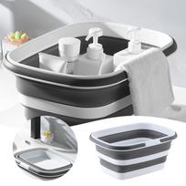 Collapsible Large Bbq Prep Tub W/Cutting Board Function Grill Caddy W/Colander & Lid Portable Silicone Dish Bowl Pasta Holder balta