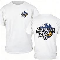 Australija 2026 Futbolo Marškinėliai, Australijos Vėliavos Futbolo Spaudinys Medvilninis Baltas Marškinėlis Patriotiškas Ventiliatoriaus Laisvalaikio Drabužiai Hip Hop Gatvės Apranga Per didelis Marškinėlis 4XL