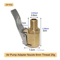 1 Pcs Car Truck Brass Air Pump Chuck Tyre Valve 8mm Pump Valve Clip Clip Clamp Connector Adapter