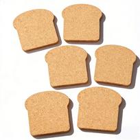 6 Pack Cork Trivet, Bread-shaped Insulation Pads Coasters Set Heat Resistant Hot Mat for Kitchen, Table, Countertops (as the picture,8cm)