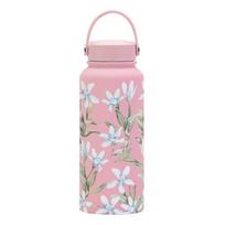 Gift Creative Thermal Water Bottle Portable 1L Outdoor Insulated Mug Large Capacity Leak-proof Floral Insulated Bottle Household 901-1000ml
