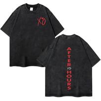 The Weeknd XO Tour Harajuku Print Vintage Washed T Shirt Mens Women Fans Music Short Sleeve TShirt Rap Fashion Tshrit Teenagers S