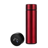 500ml Smart Vacuum Insulated Stainless Steel Water Bottle LED Temperature Display Spill Proof Portable for Home Travel Sports raudona