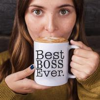BEST BOSS EVER Ceramic Creative Friends Gift Coffee Mug Office Tea Cup 301-400ml balta