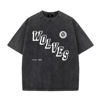 Wolf Graphic T Shirt Mens Womens Vintage Washed Short Sleeve Tshirts Men Men Hip Hop Oversized TShirt Streetwear S