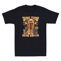 Tung Tung Tung Sahur Funny Brainrot Cartoon Meme Humor Gen Z Retro Men's T-Shirt S