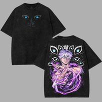 Jujutsu Kaisen Gojo Satoru Clothing Men Women Short Sleeve Tshirts Washed Cotton Tee Retro Oversized Tshirt Harajuku T Shirt S