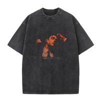 Anime Jujutsu Kaisen T Shirt Hiromi Higuruma Vintage Washed Oversized Tshirt Men Clothing Summer Short Sleeve Cotton Tees Tops S