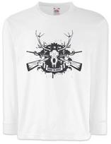 BORN TO HUNT Kinder Langarm kids boys T-Shirt Hunter Deer Bear Hunting Sport Rack Rifle 110