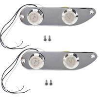 2PCS Silver Prewired Guitar Control Plate Metal Guitar Accessories Electric Bass Control Plate  r