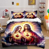 Sacred hearts with halos. Bedding sets Duvet cover sets Duvet covers Pillowcases(1 * Duvet Cover 2 * Pillowcases without duvet insert) 135x200cm