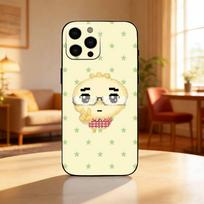 Cute Glasses Dumpling Phone Case For iPhone17,16,15,14,13,12 Plus,Max Soft Silicone Black Cover iPhone14ProMax