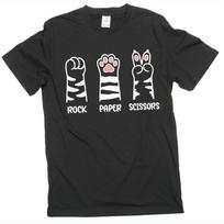Rock Paper Scissors Tee Funny Cat Paw Shirt, Cat Owner Shirt, Cat Paws Shirts M