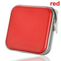 40 Disc Bags Holder Hard Box CD DVD Case Double-side Organizer Storage Sleeve raudona