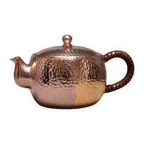 Copper Teapot with Handle Tea Infuser Tea Maker Kettle Stovetop Teapot Teawear for Home Kitchen Outdoor Picnic Tea Lovers Gift raudona