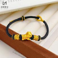 Horse Fortune Red String Bracelet Women's 24K Gold AU999 - Value-preserving AU999 pure gold, lucky accessory for women 17.5-18cm auksas