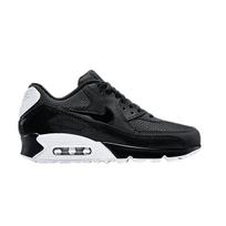 Nike  Air Max 90 Premium Women Sneakers Black White-Metallic-Silver 443817-005 36.5