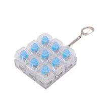 9 Keys Decompression Fidget Keychain Colorful Keycap Button Finger Clicker Toys  Boys Girls balta