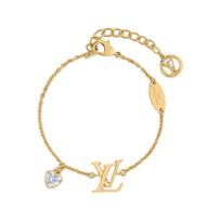 Louis Vuitton Iconic Heart Logo Design Metal Cubic Zirconia Bracelet Women bracelet Gold M1342A Basic Packaging-Dust Bag+Box