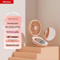 Newmine USB Handheld Fan with LED Fill Light and Mirror