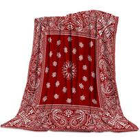 Bandana Pattern Flannel Blanket for Bed Sofa Portable Soft Fleece Throw Funny Plush Bedspreads 75cmx90cm
