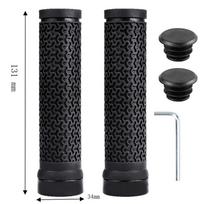 2PCS Bicycle Handle Bar Grips MTB Mountain Bike Single-sided Locking Handlebar Cover Rubber Non-slip Cycling Accessories Black BT