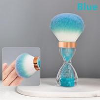 1PCS Professionals Nails Art Brush Hourglass Style Dust Cleaning Make Up Brush Manicure Accessories Equipment Tools mėlyna