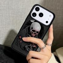 Capa Case for iPhone 17 Air 16 Pro Max 15 Plus 11 13 Mini 14 12 Back Phone Cover Satanic Scary Skull iPhone 14