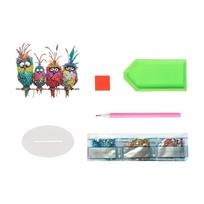 5D Parrot Diamond Painting Kit Acrylic Decoration DIY Craft with Multi-Color Rhinestones and Tools for Home Wall Art and Office Display