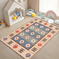 Mid Century Modern Geometric Area Rug Retro Inspired Abstract Patterns Non Slip Floor Carpet for Living Room Stylish Home Decor 40X60CM