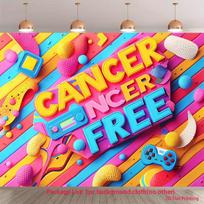 2D Cancer Survivor Backdrop Bright 3D Style Party & Cheerful Event Decoration Background 47.2x31.5inch/120*80cm