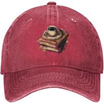 Coffee And Books Baseball Cap Vintage Washed Denim Style Adjustable Dad Hat Unisex Casual Can Be Adjusted