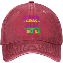 Mardi Gras Cruise Baseball Cap Washed Denim Style Adjustable Dad Hat for Unisex Adults Can Be Adjusted
