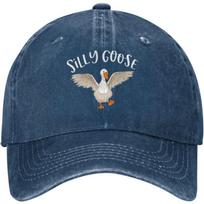 Silly Goose Cartoon Graphic Baseball Cap Vintage Cotton Adjustable Casual Hat Unisex Can Be Adjusted