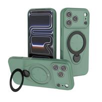 Luxury Magnet 360° Rotating Stand Armor Magnetic Phone Case for IPhone Air 17 16 Pro Max 16 Plus 16Pro 17Pro Protection Cover iPhone 15 žalia