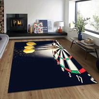 2D Dartboard Darts Area Rug for Game Room Office Bedroom Non Slip Washable Floor Mat Home Decorative Soft Carpet for Indoor Use 40X60CM