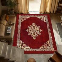 Luxury Red Gold Area Rug Royal European Floral Medallion Print NonSlip Floor Mat for Living Room Bedroom Classic Home Decor 40X60CM