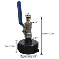 Copper Nipple Steel valves IBC S60*6 water tank valve adapter with protruding outer thread Garden irrigation water pipe joint (as the picture,1Set 3Pc)
