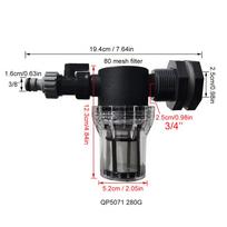 1 Set 4 Pcs IBC 1000L water tank outlet pipe joint nipple valve set valve joint 80 mesh filter PTFE Tape Garden irrigation (as the picture,3/4'')