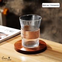300 ml Glass Iced Coffee Cup, Milk Tea Drinking Mug with Leather Grip for Latte, Cocktail, Juice & Home Decor 300 ml gryna