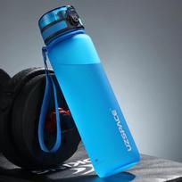 Karštas išpardavimas 500/1000 ml sportinis vandens butelių plaktuvas lauko kelionėms, nešiojamas nepralaidus gėrimas Tritan plastikinis gėrimų butelis be BPA 350ml dangaus mėlyna spalva