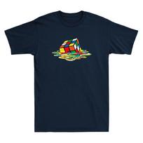 Melting Cube Funny Retro Gaming Cube Graphic Vintage Men's Short Sleeve T-Shirt M