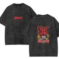 Hot Anime BLEACH Zaraki Kenpachi Clothing Men Short Sleeve Tshirts Washed Cotton Tee Retro Oversized Tshirt Harajuku T Shirt S