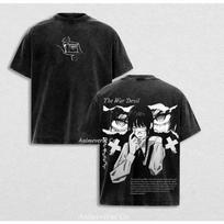 Makima Cool Print Tshirt Anime Chainsaw Man Clothing Men Women Cotton Tshirts Retro Washed T Shirt Harajuku Casual Loose Tops L
