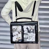 Japanese Style Transparent Ita Bag Large Capacity Backpack Crossbody Shoulder Bag for Students Fashionable Display juoda